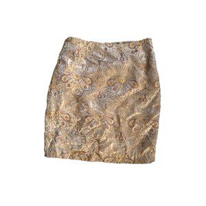 Newport News Satin Paisley Mini Skirt